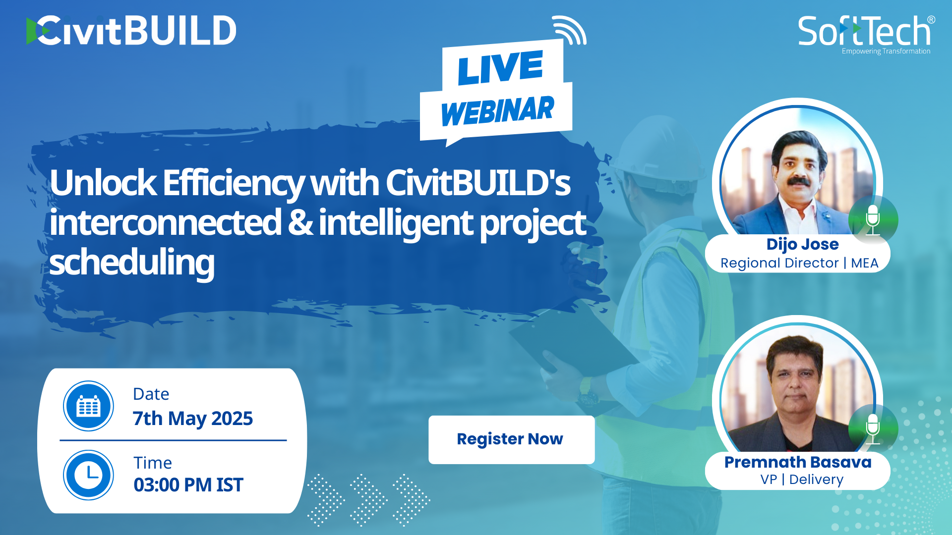 Webinar Banner - Unlock Efficiency with CivitBUILD's interconnected & intelligent project scheduling